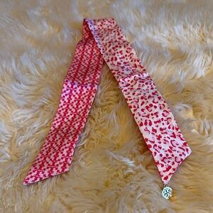 Pink Patterned Silk Scarf